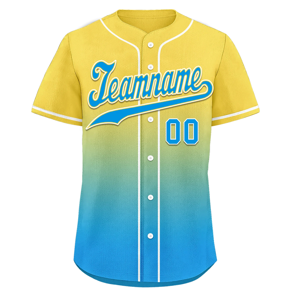 Custom Yellow Blue Fade Fashion Personalized Authentic Baseball Jersey BSBJ01-D0a70fc - Coolcustomize