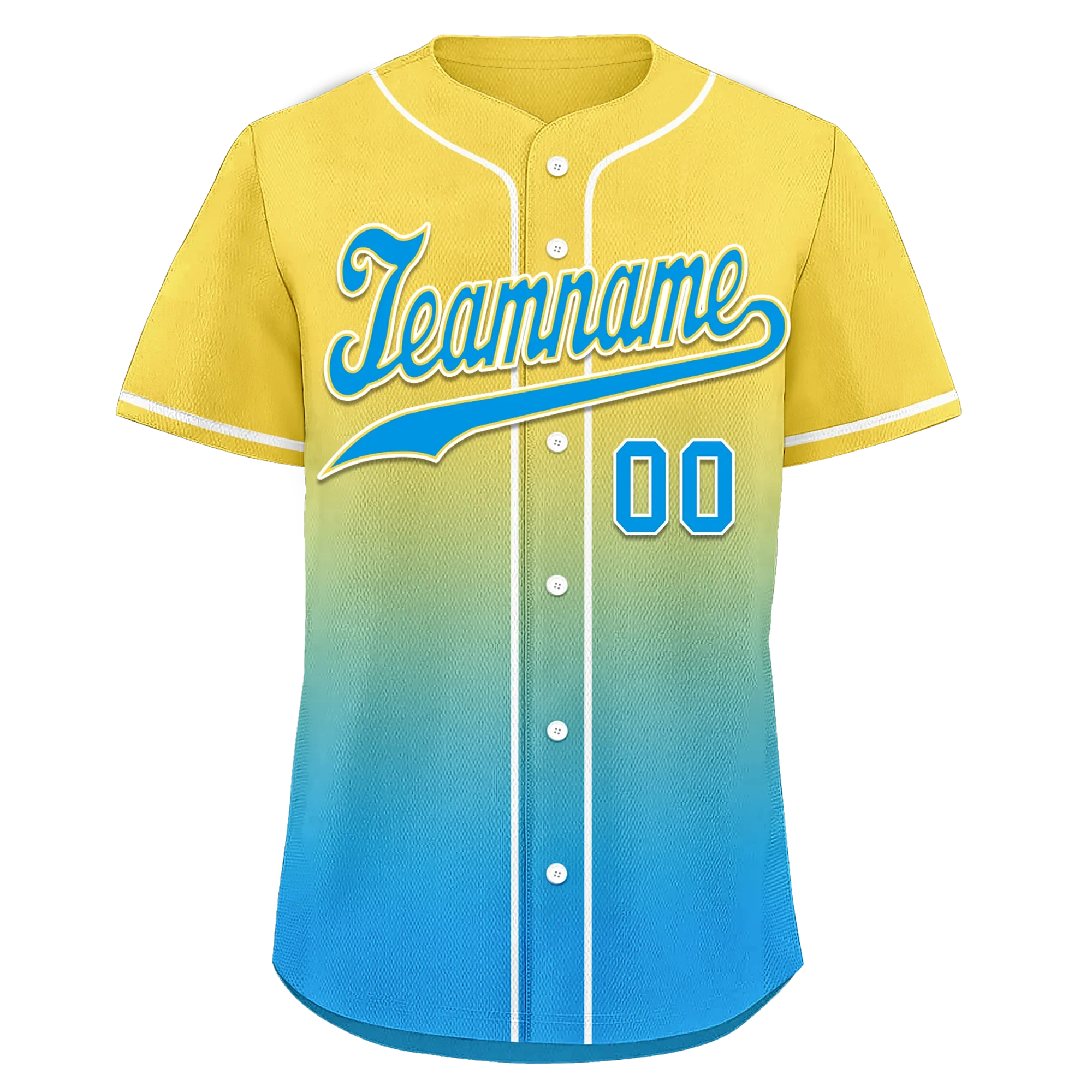 Custom Yellow Blue Fade Fashion Personalized Authentic Baseball Jersey BSBJ01-D0a70fc - Coolcustomize
