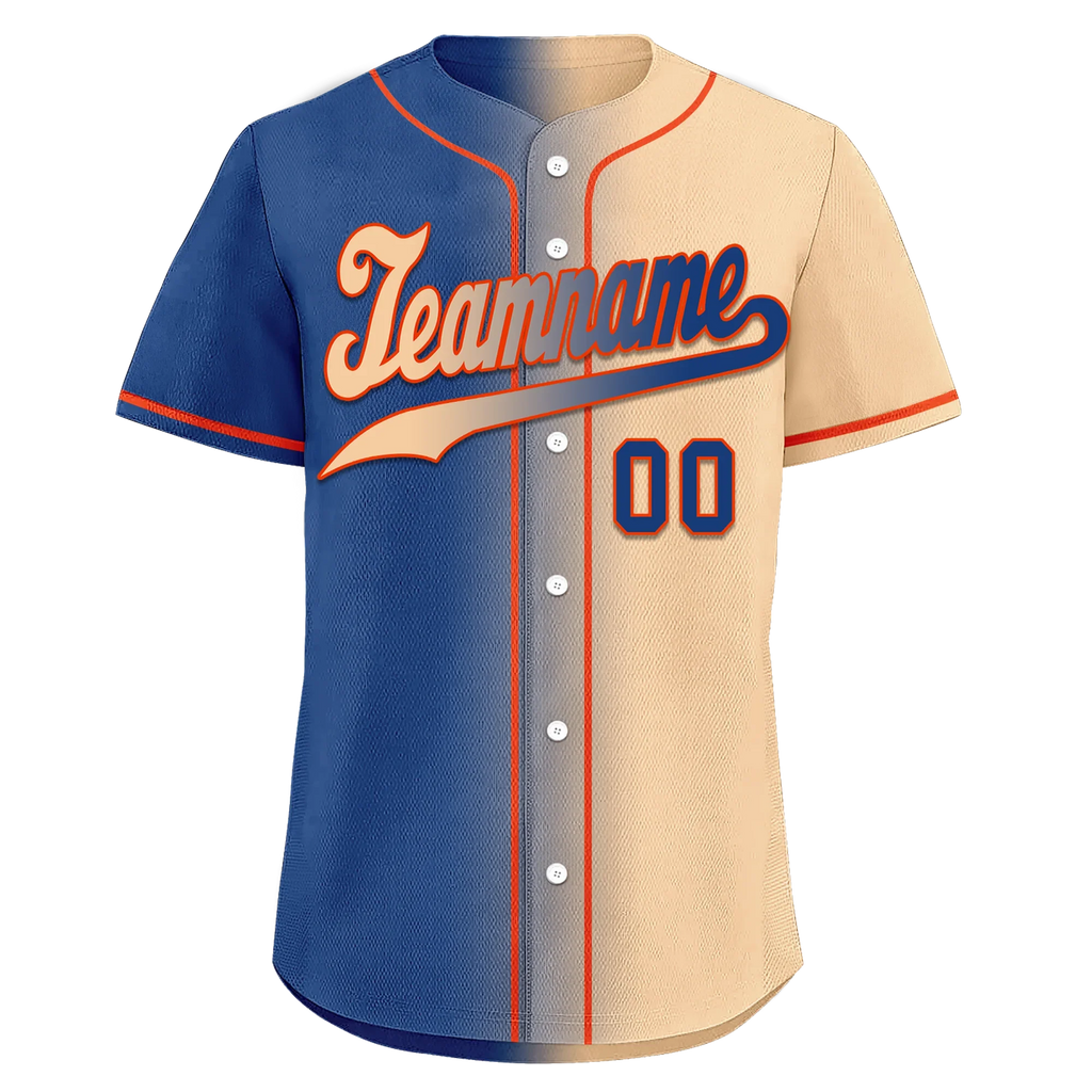 Custom Blue Beige Gradient Fashion Personalized Authentic Baseball Jersey BSBJ01-D0a7077 - Coolcustomize