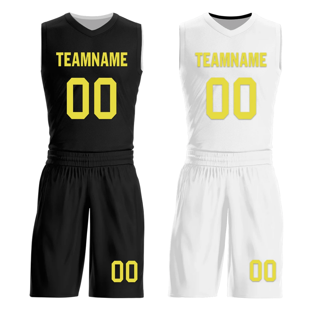 Custom Black White Classic Style Reversible Basketball Uniform Personalized Ordinary BBJR-D017048 - Coolcustomize
