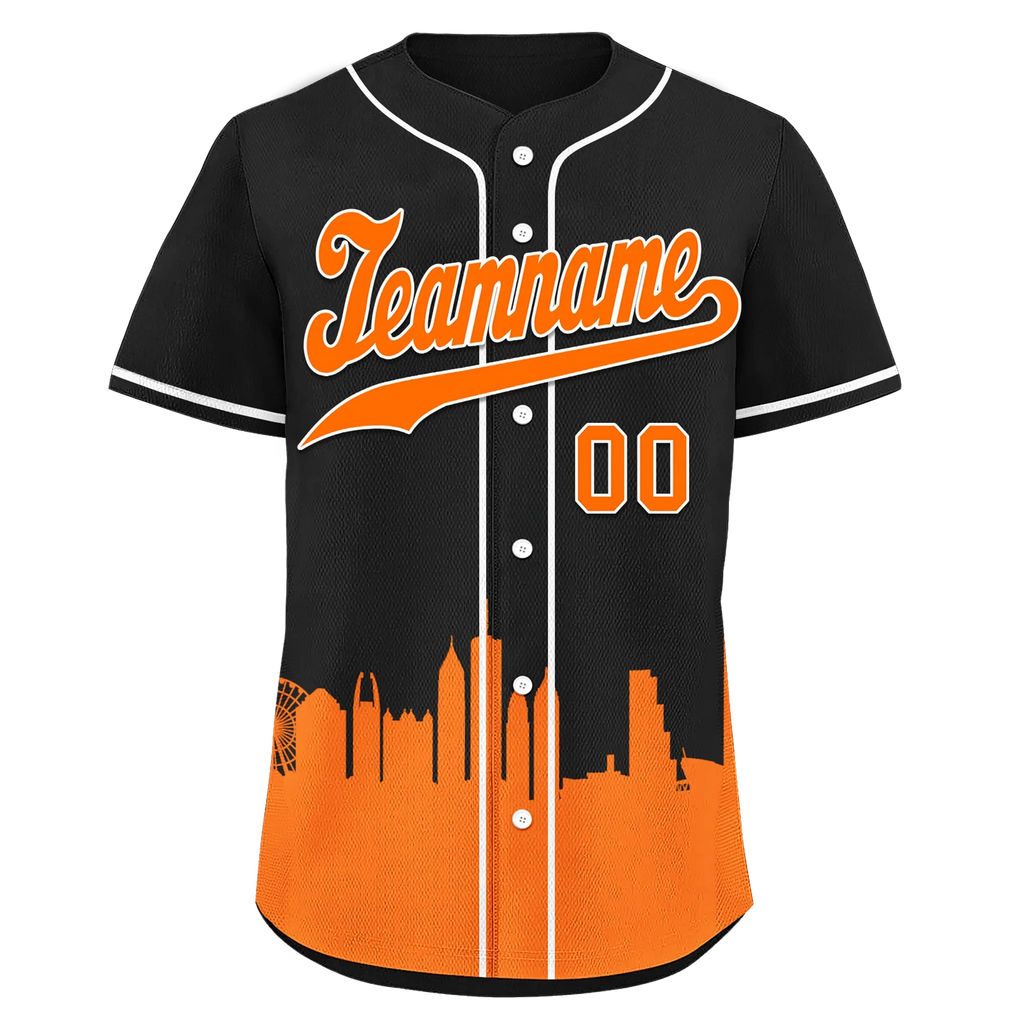 Custom Black Orange City Edition Personalized Authentic Baseball Jersey BSBJ01-D017133 - Coolcustomize