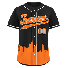 Custom Black Orange City Edition Personalized Authentic Baseball Jersey BSBJ01-D017133