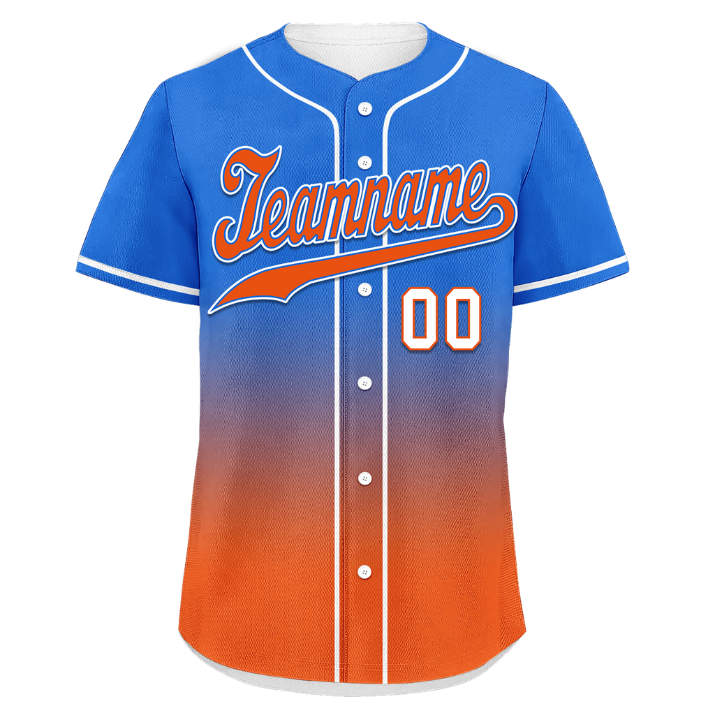 Custom Blue Orange Fade Fashion Personalized Authentic Baseball Jersey BSBJ01-D0a70b7 - Coolcustomize