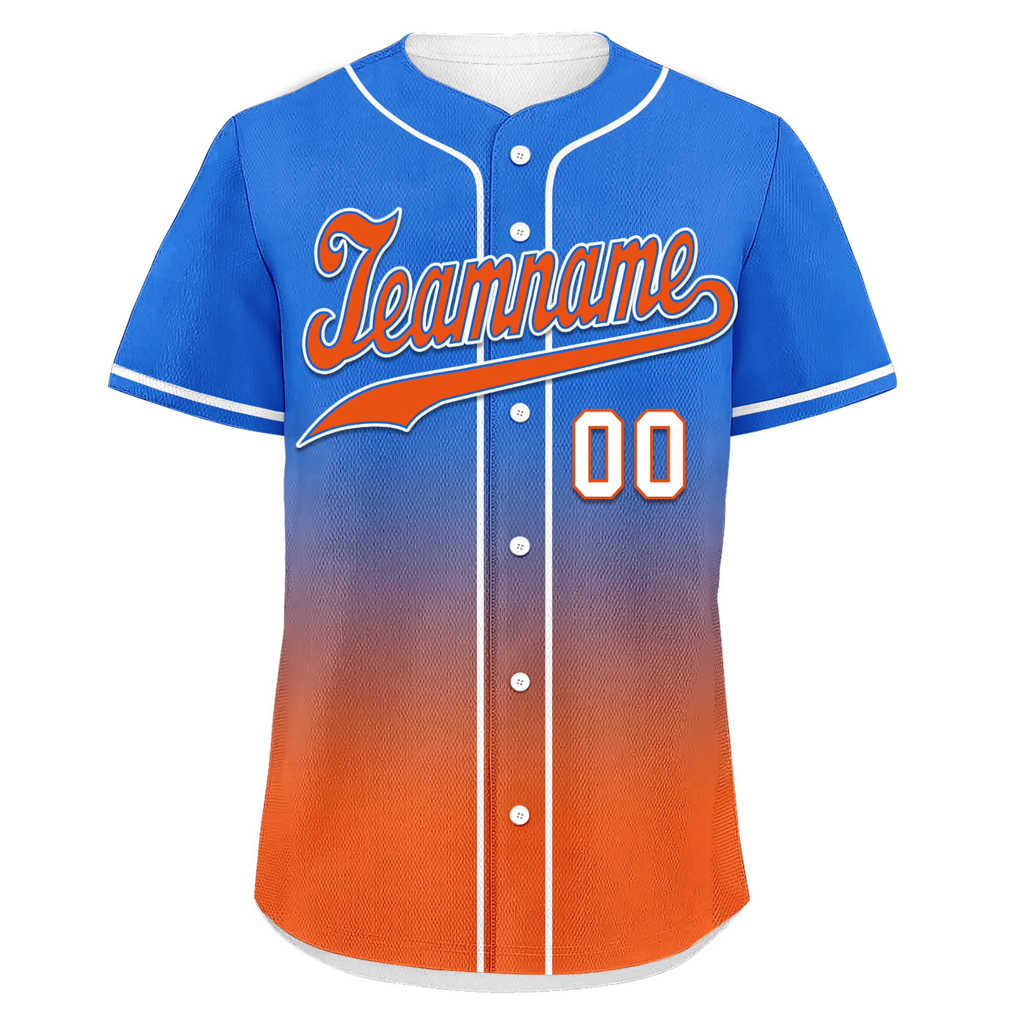 Custom Blue Orange Fade Fashion Personalized Authentic Baseball Jersey BSBJ01-D0a70b7 - Coolcustomize