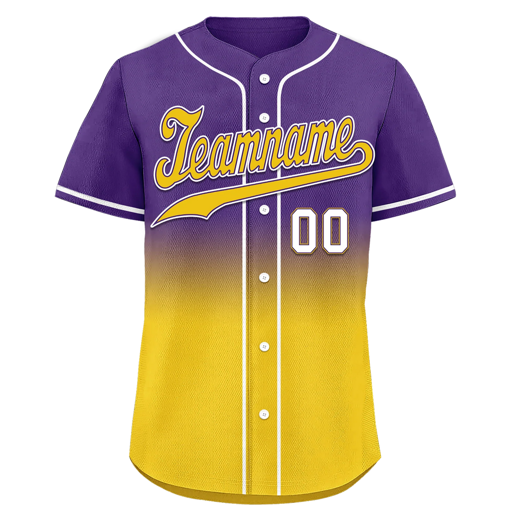 Custom Purple Yellow Fade Fashion Personalized Authentic Baseball Jersey BSBJ01-D0a70cb - Coolcustomize