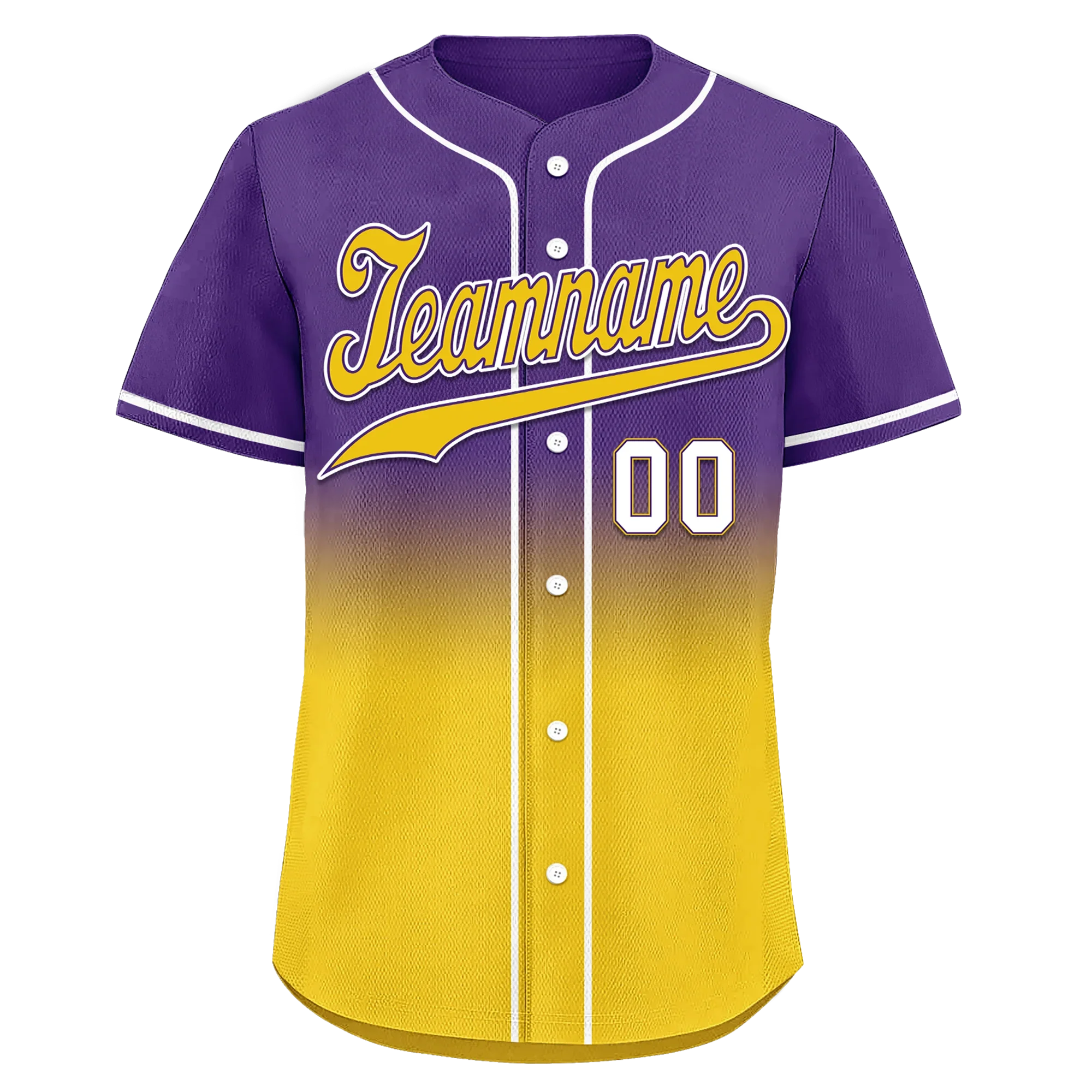Custom Purple Yellow Fade Fashion Personalized Authentic Baseball Jersey BSBJ01-D0a70cb - Coolcustomize