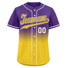 Custom Purple Yellow Fade Fashion Personalized Authentic Baseball Jersey BSBJ01-D0a70cb