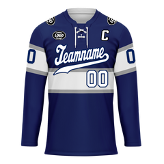 Custom Blue White Personalized Hockey Jersey HCKJ01-D0a70bd