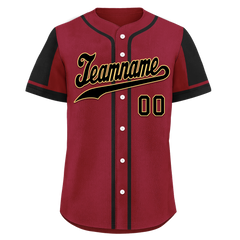 Custom Red Black Raglan Sleeves Personalized Authentic Baseball Jersey BSBJ01-D017162