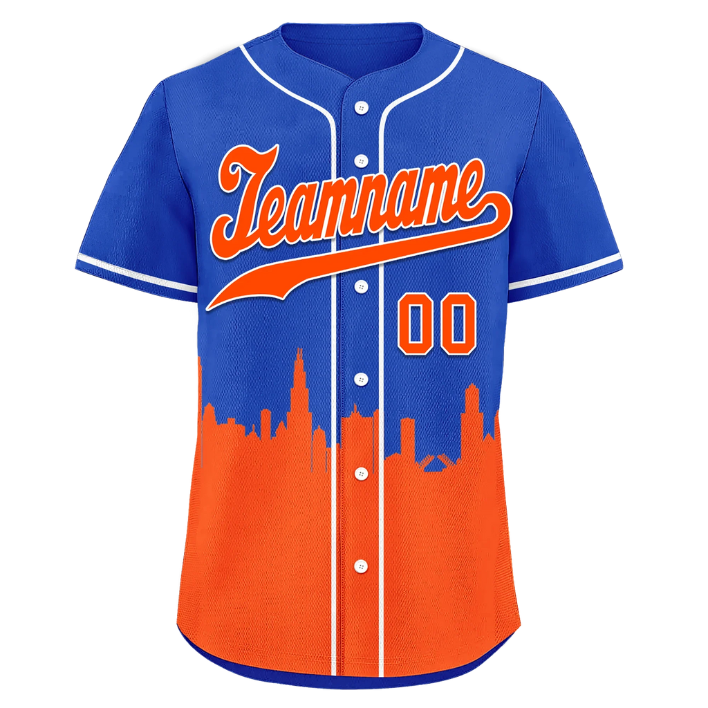 Custom Blue Orange City Edition Personalized Authentic Baseball Jersey BSBJ01-D017128 - Coolcustomize