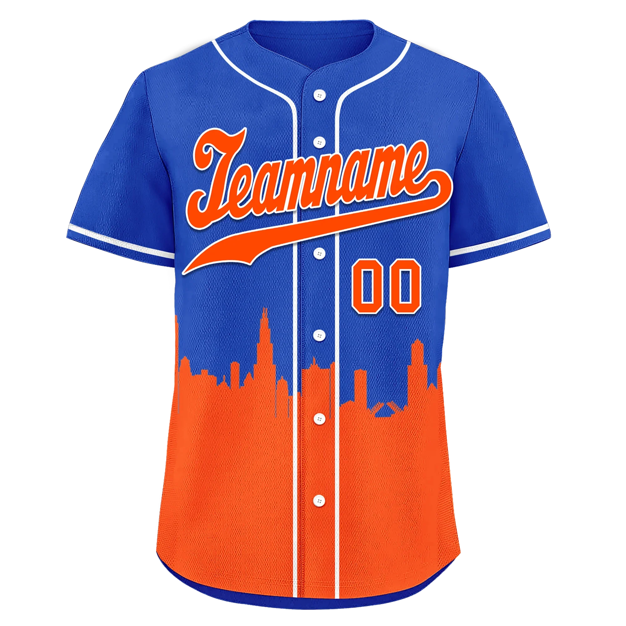Custom Blue Orange City Edition Personalized Authentic Baseball Jersey BSBJ01-D017128 - Coolcustomize