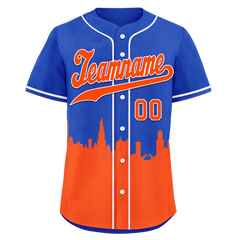 Custom Blue Orange City Edition Personalized Authentic Baseball Jersey BSBJ01-D017128