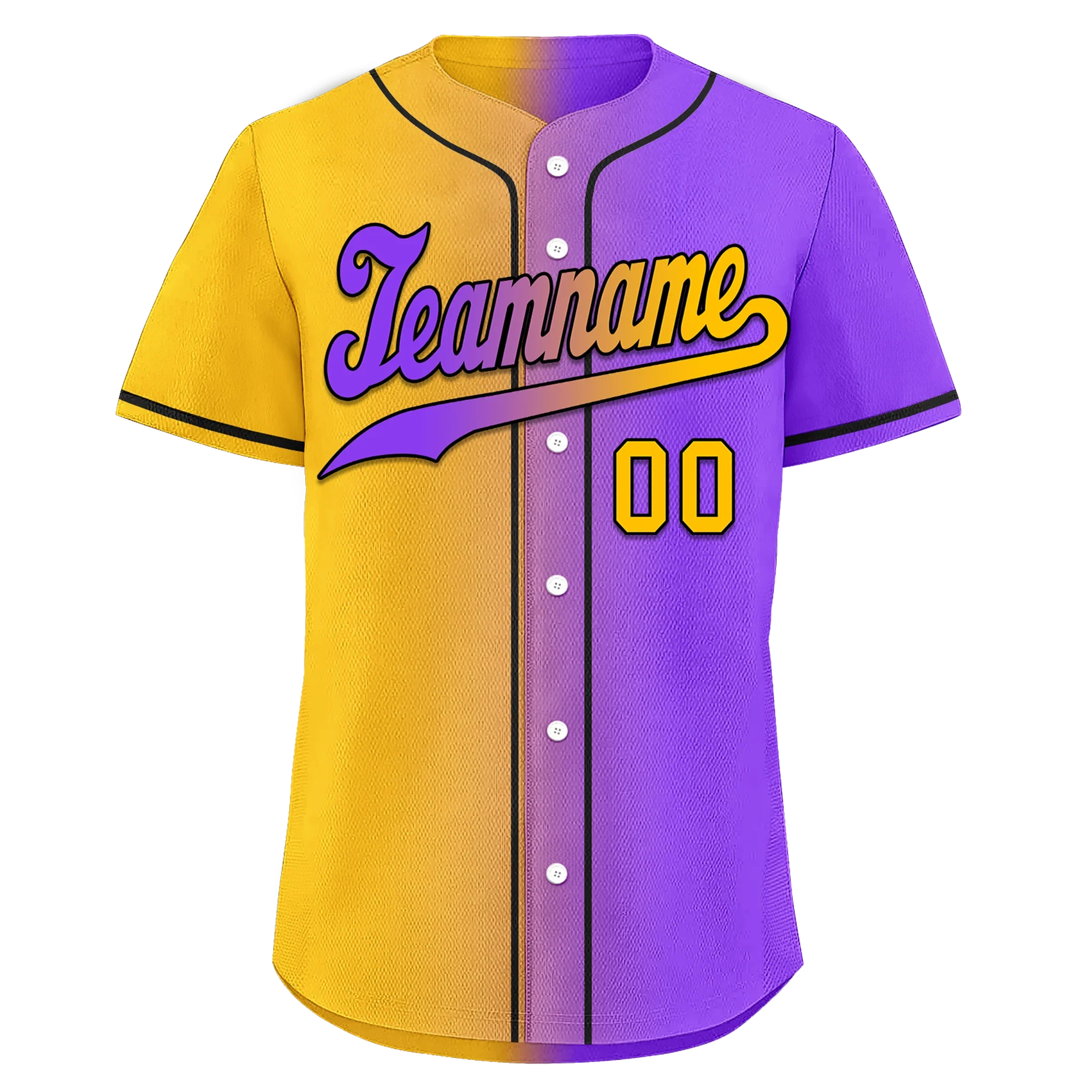 Custom Yellow Pink Gradient Fashion Personalized Authentic Baseball Jersey BSBJ01-D0a7a0a - Coolcustomize