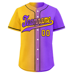 Custom Yellow Pink Gradient Fashion Personalized Authentic Baseball Jersey BSBJ01-D0a7a0a