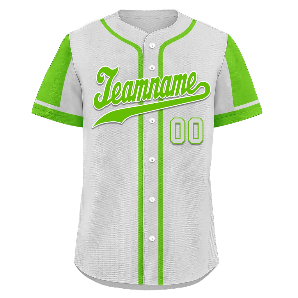 Custom Gray Green Raglan Sleeves Personalized Authentic Baseball Jersey BSBJ01-D017190 - Coolcustomize