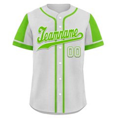 Custom Gray Green Raglan Sleeves Personalized Authentic Baseball Jersey BSBJ01-D017190