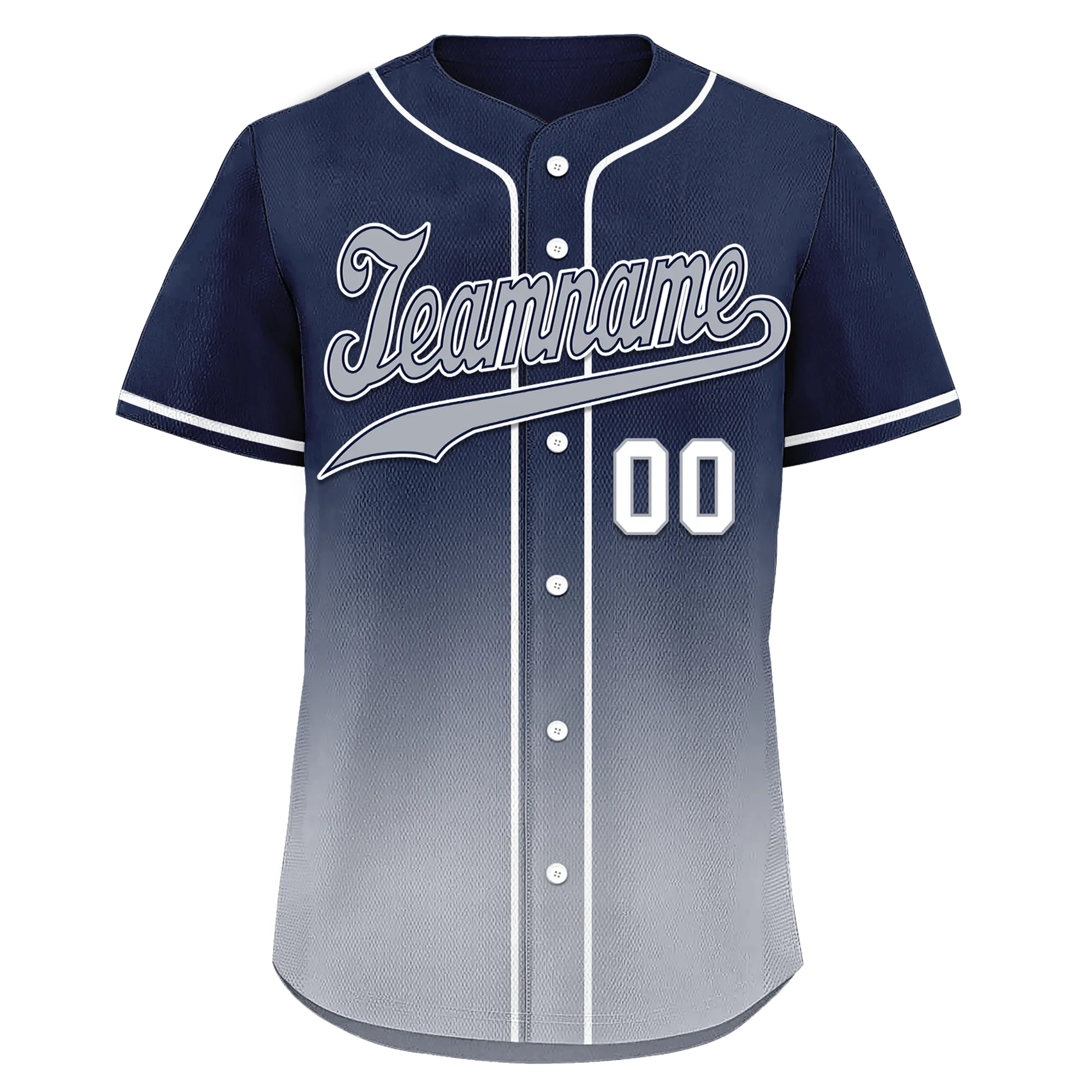 Custom Blue Grey Fade Fashion Personalized Authentic Baseball Jersey BSBJ01-D0a70b8 - Coolcustomize