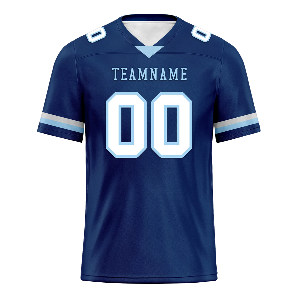 Custom Blue Classic Style Personalized Authentic Football Jersey FBJ02-bd0a70a7 - Coolcustomize
