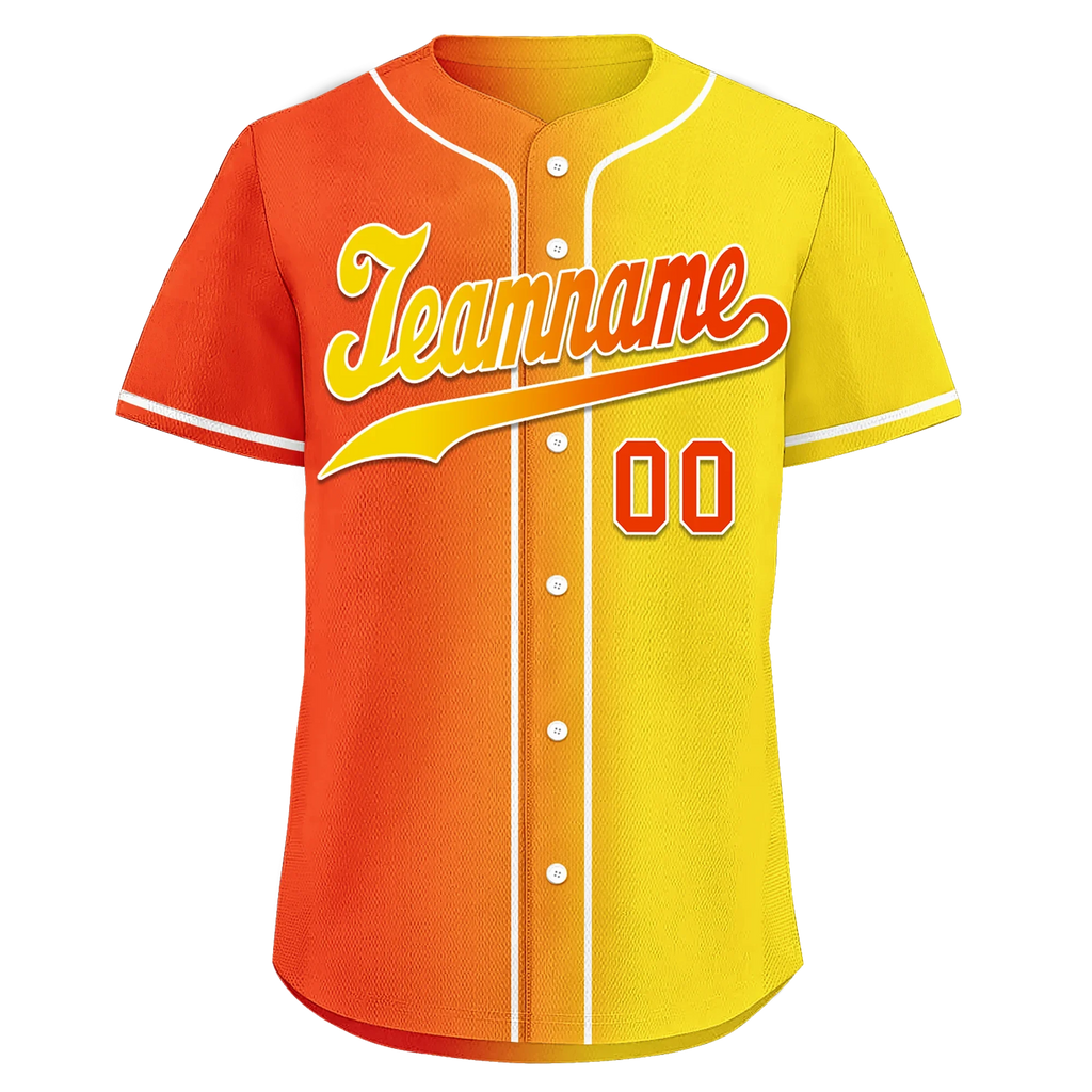 Custom Orange Yellow Gradient Fashion Personalized Authentic Baseball Jersey BSBJ01-D0a707e - Coolcustomize