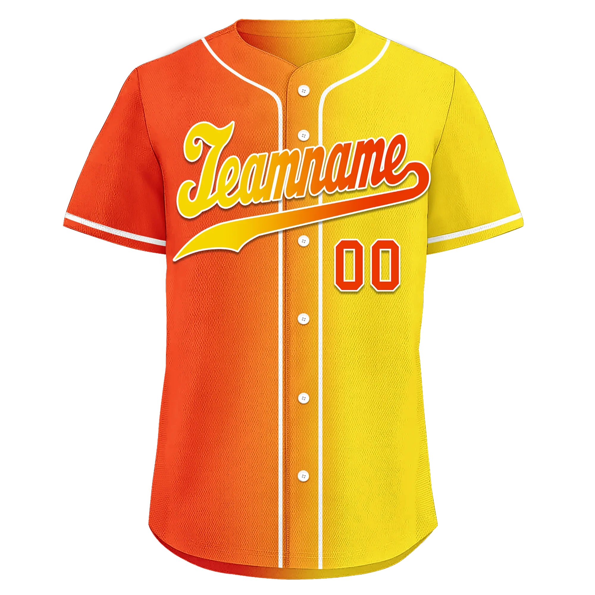 Custom Orange Yellow Gradient Fashion Personalized Authentic Baseball Jersey BSBJ01-D0a707e - Coolcustomize