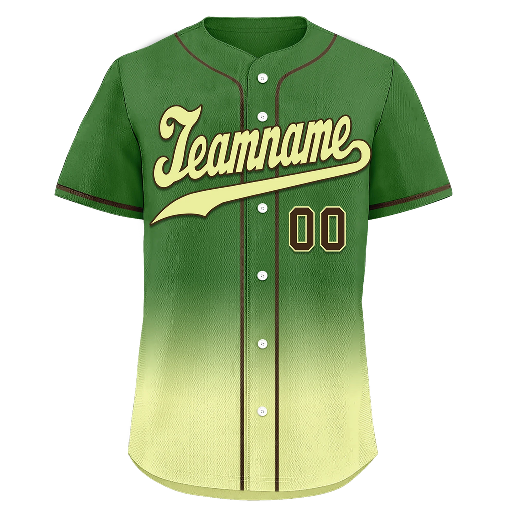 Custom Green Fade Fashion Personalized Authentic Baseball Jersey BSBJ01-D0a70f7 - Coolcustomize