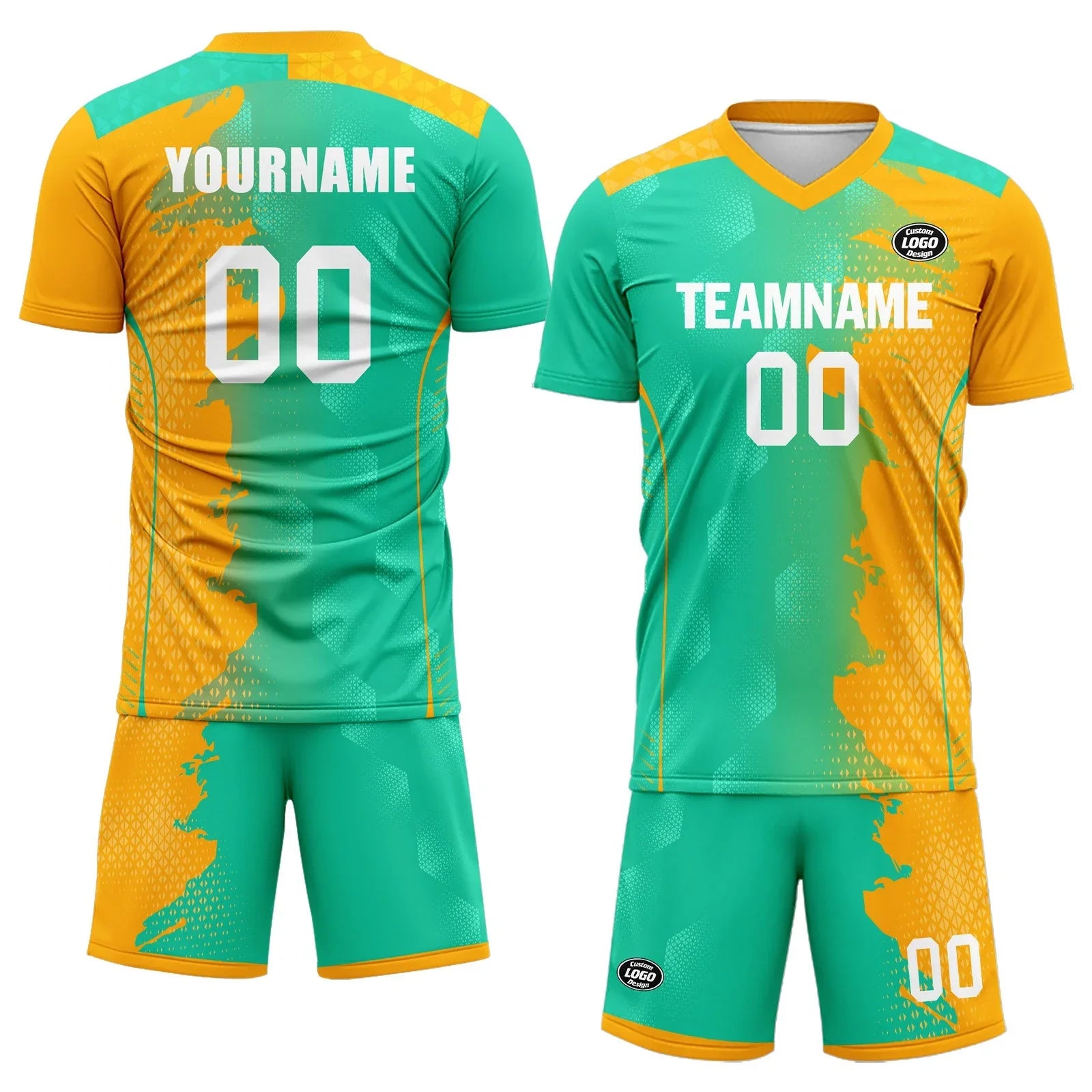 Custom Green Yellow Soccer Sets Jersey Personalized SCJ101-D020210-6 - Coolcustomize