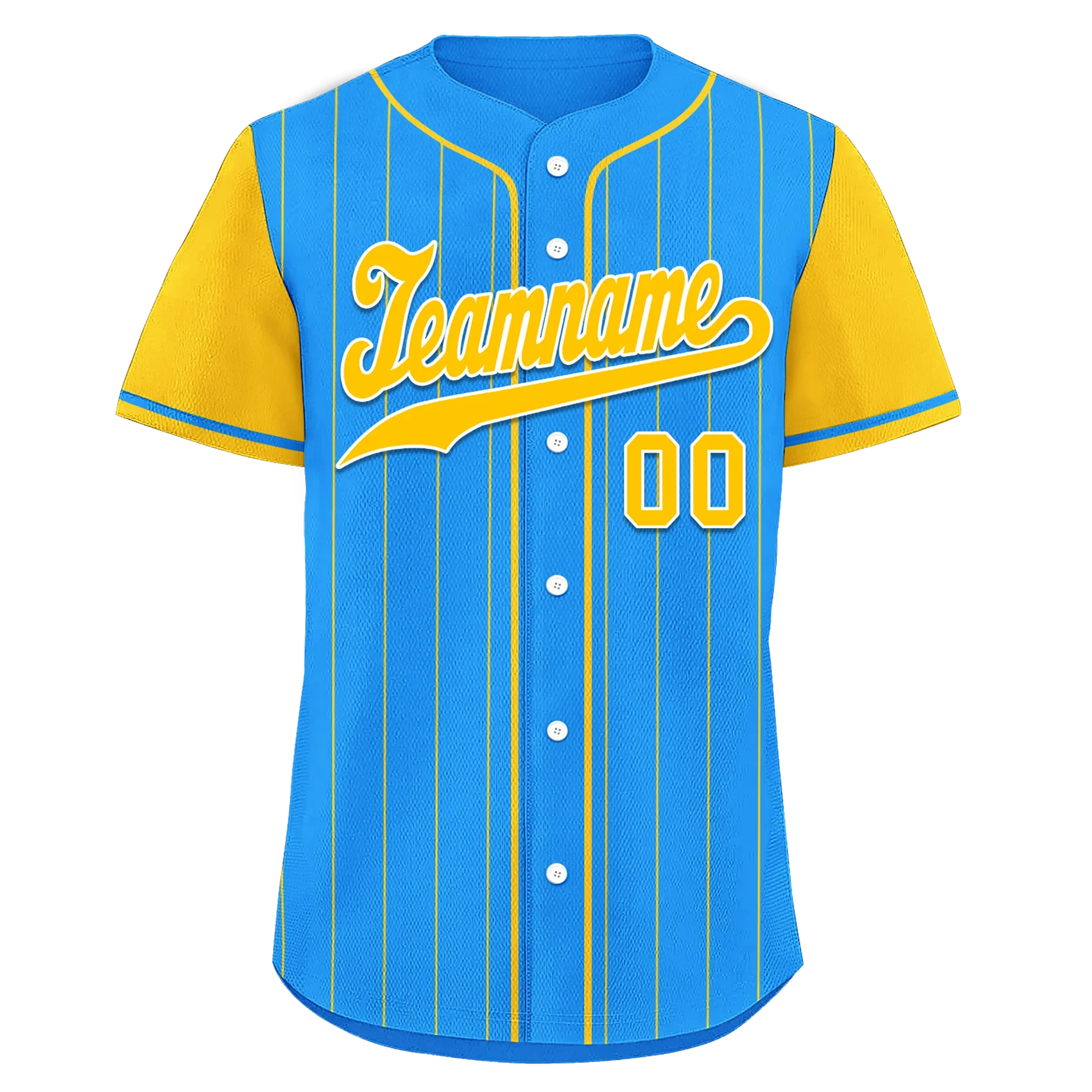 Custom Blue Yellow Stripe Fashion Personalized Authentic Baseball Jersey BSBJ01-D017212 - Coolcustomize