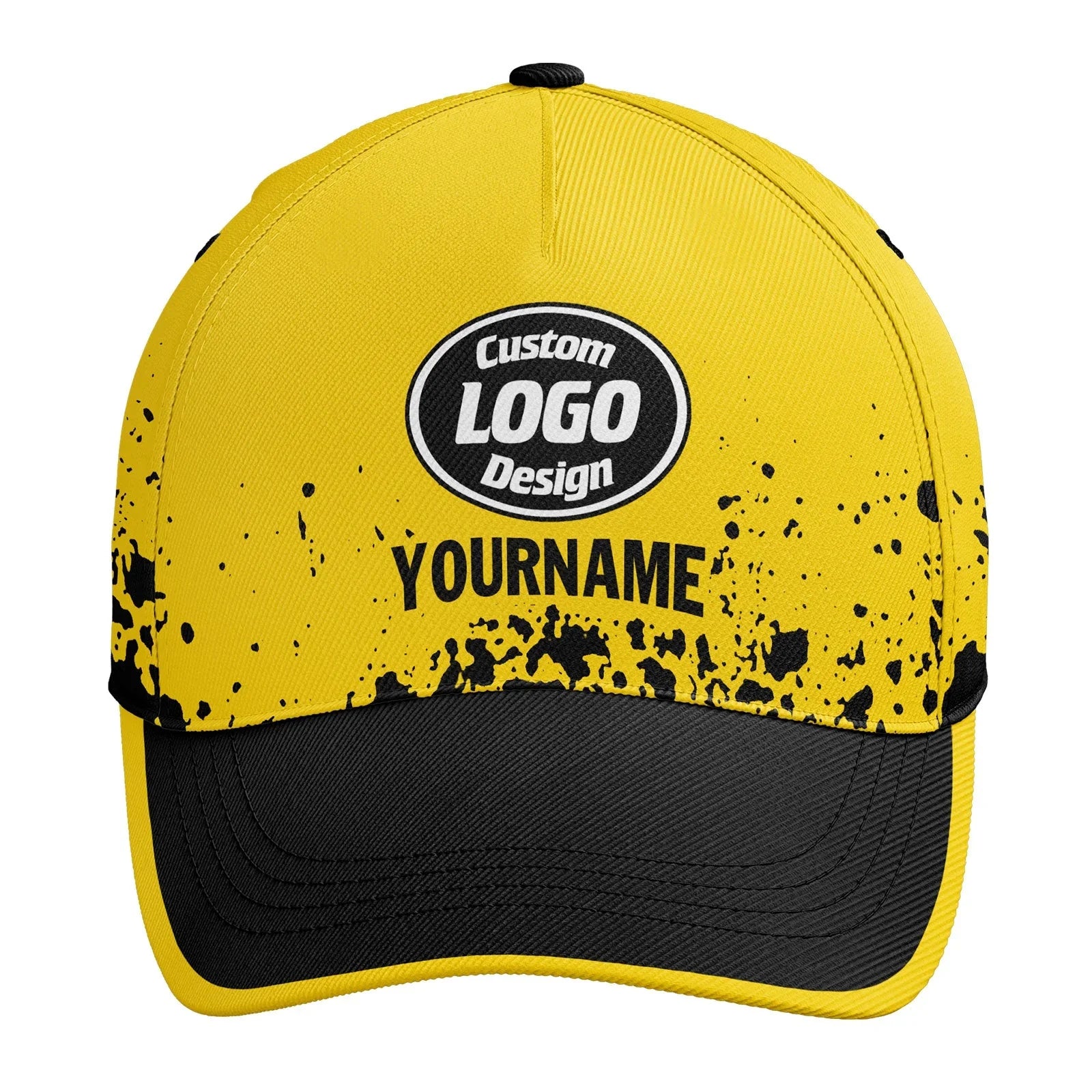 Custom Black Yellow Hat Sport Design Cap Stitched Adjustable Personalized YW061-D020231-7 - Coolcustomize