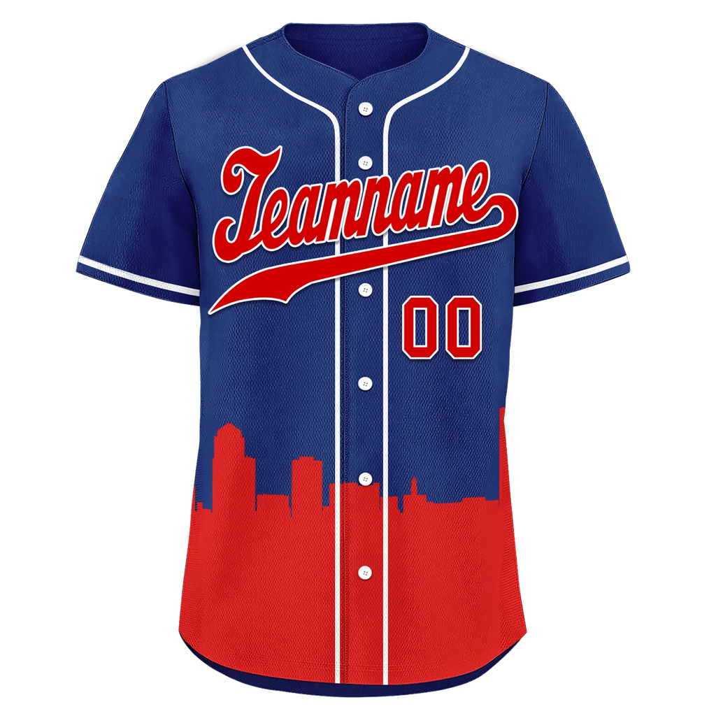 Custom Blue Red City Edition Personalized Authentic Baseball Jersey BSBJ01-D017136 - Coolcustomize