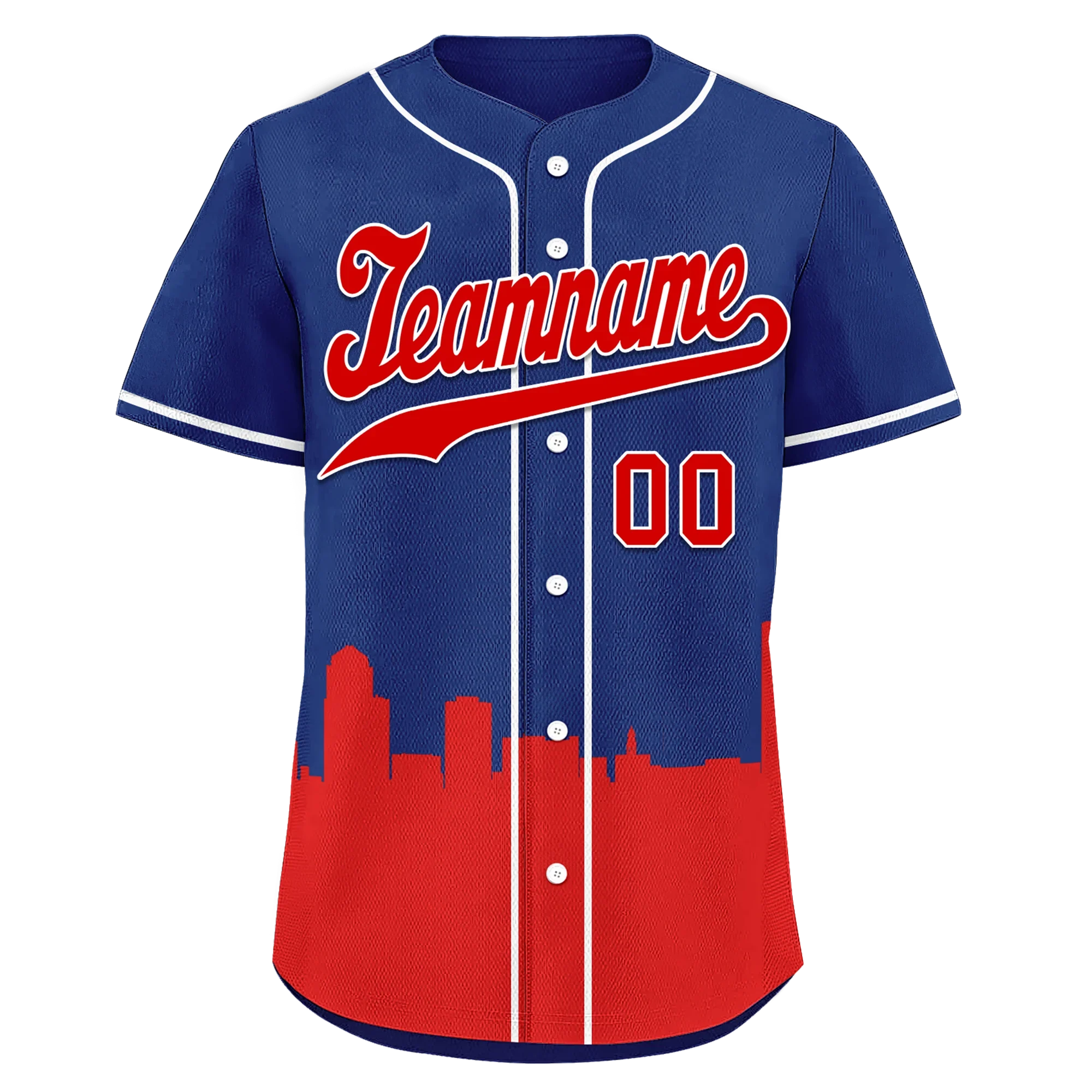 Custom Blue Red City Edition Personalized Authentic Baseball Jersey BSBJ01-D017136 - Coolcustomize