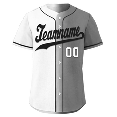 Custom White Grey Gradient Fashion Personalized Authentic Baseball Jersey BSBJ01-D0a7aaf