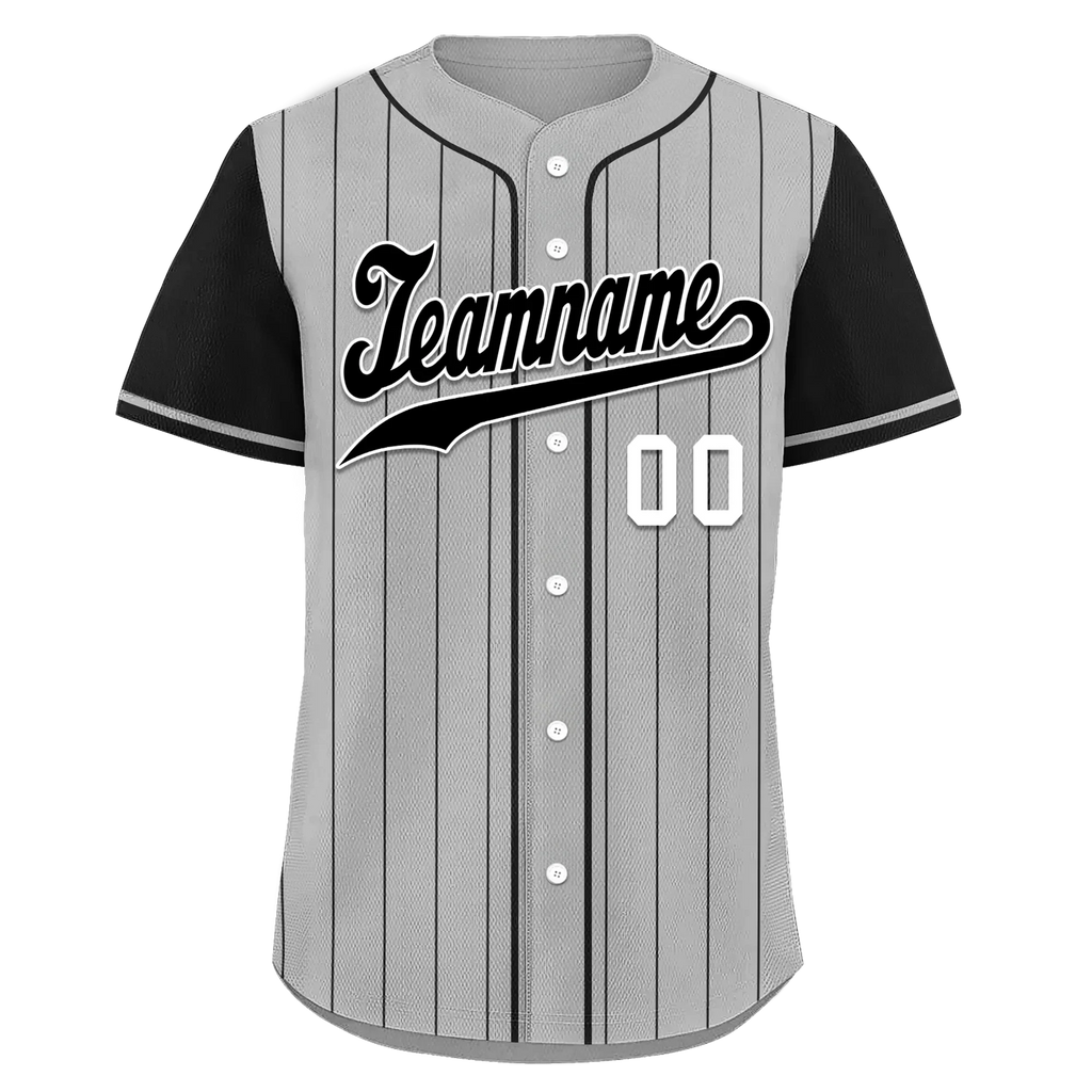 Custom Gray Black Stripe Fashion Personalized Authentic Baseball Jersey BSBJ01-D017254 - Coolcustomize