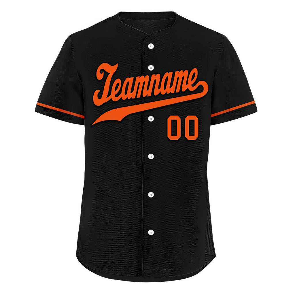 Custom Black Orange Classic Style Orange Personalized Authentic Baseball Jersey BSBJ01-bd0fa0b - Coolcustomize