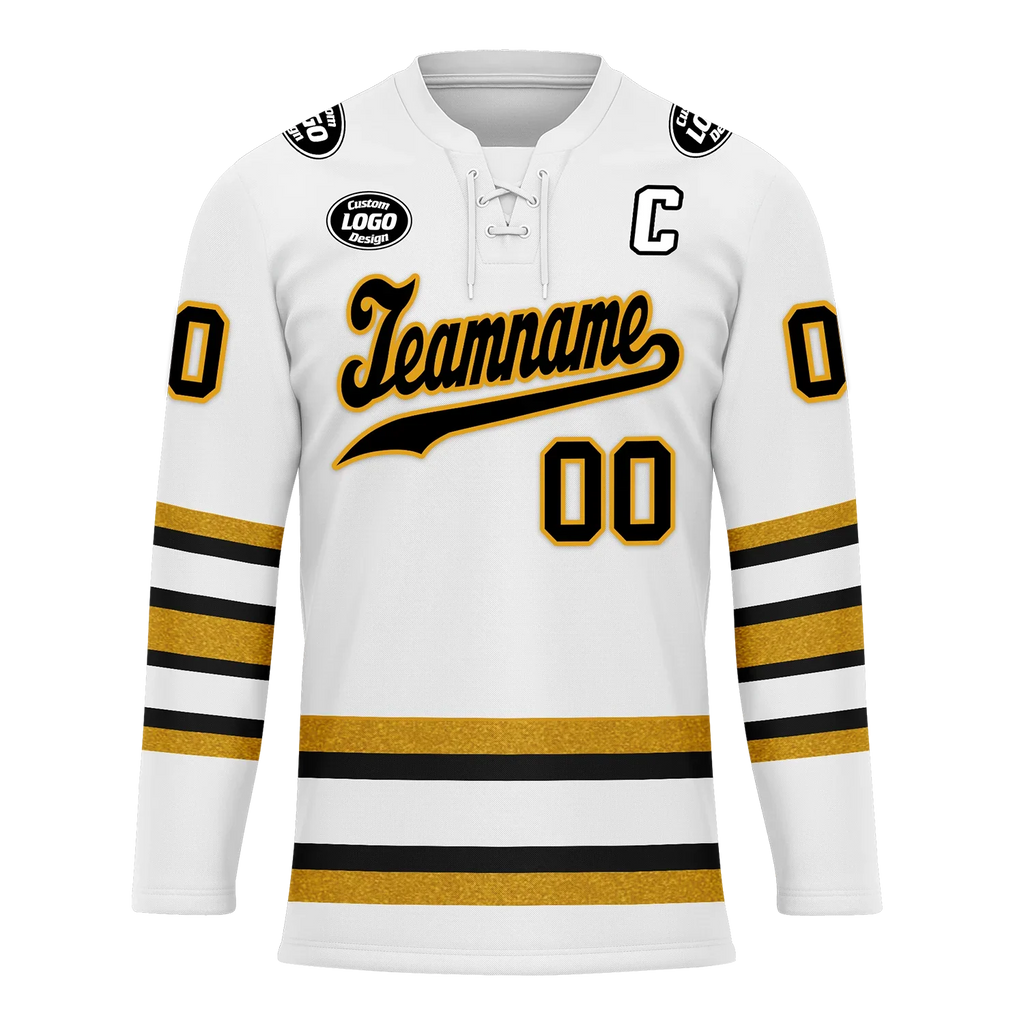 Custom White Yellow Personalized Hockey Jersey HCKJ01-D0a70ef - Coolcustomize