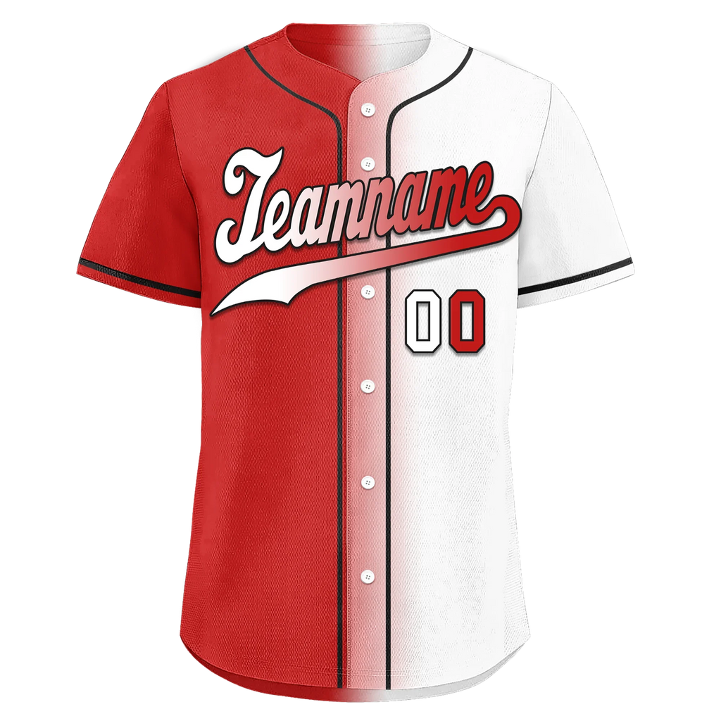 Custom Red White Gradient Fashion Personalized Authentic Baseball Jersey BSBJ01-D0a7aa9 - Coolcustomize
