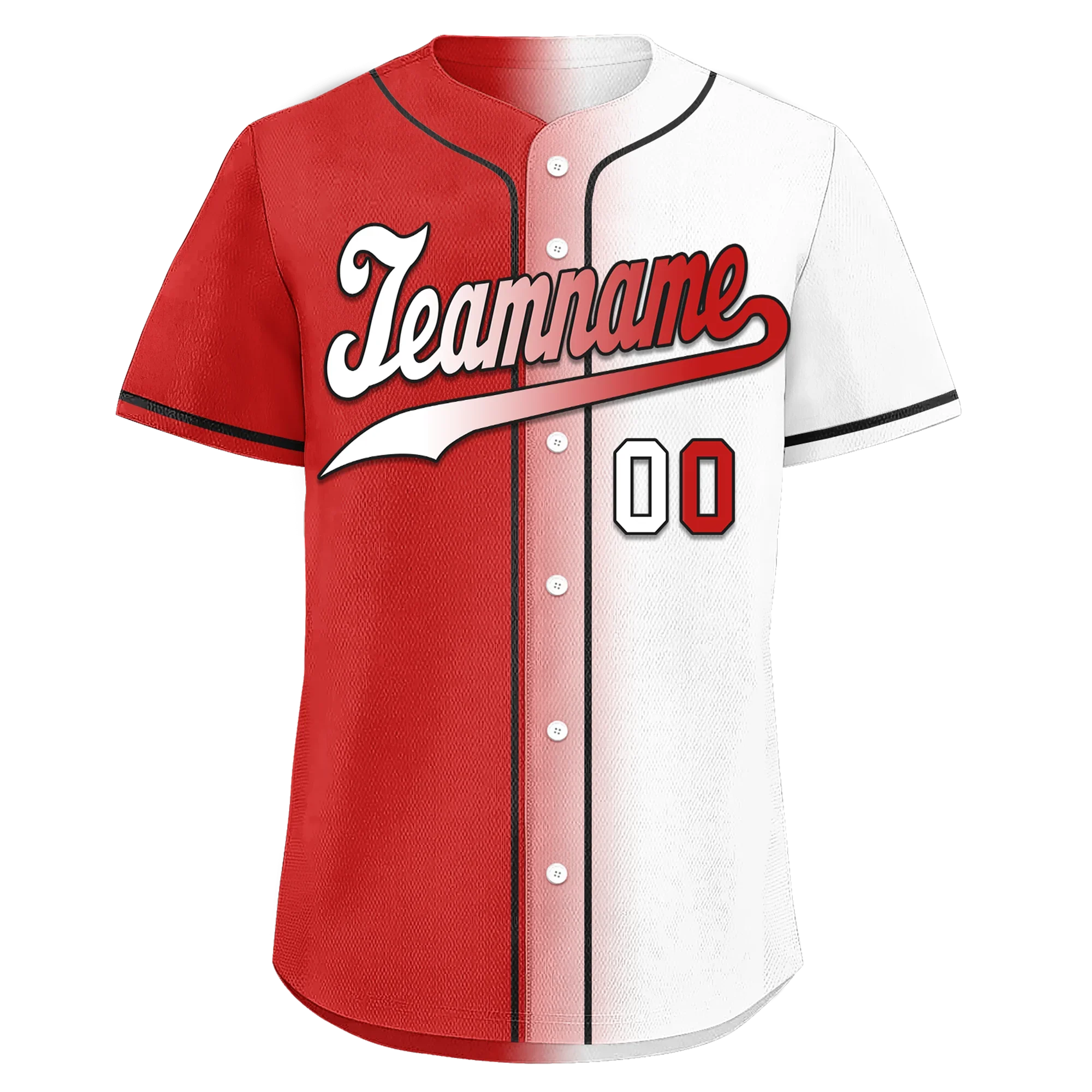 Custom Red White Gradient Fashion Personalized Authentic Baseball Jersey BSBJ01-D0a7aa9 - Coolcustomize
