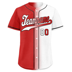 Custom Red White Gradient Fashion Personalized Authentic Baseball Jersey BSBJ01-D0a7aa9