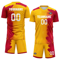 Custom Red Yellow Soccer Sets Jersey Personalized SCJ101-D020210-3