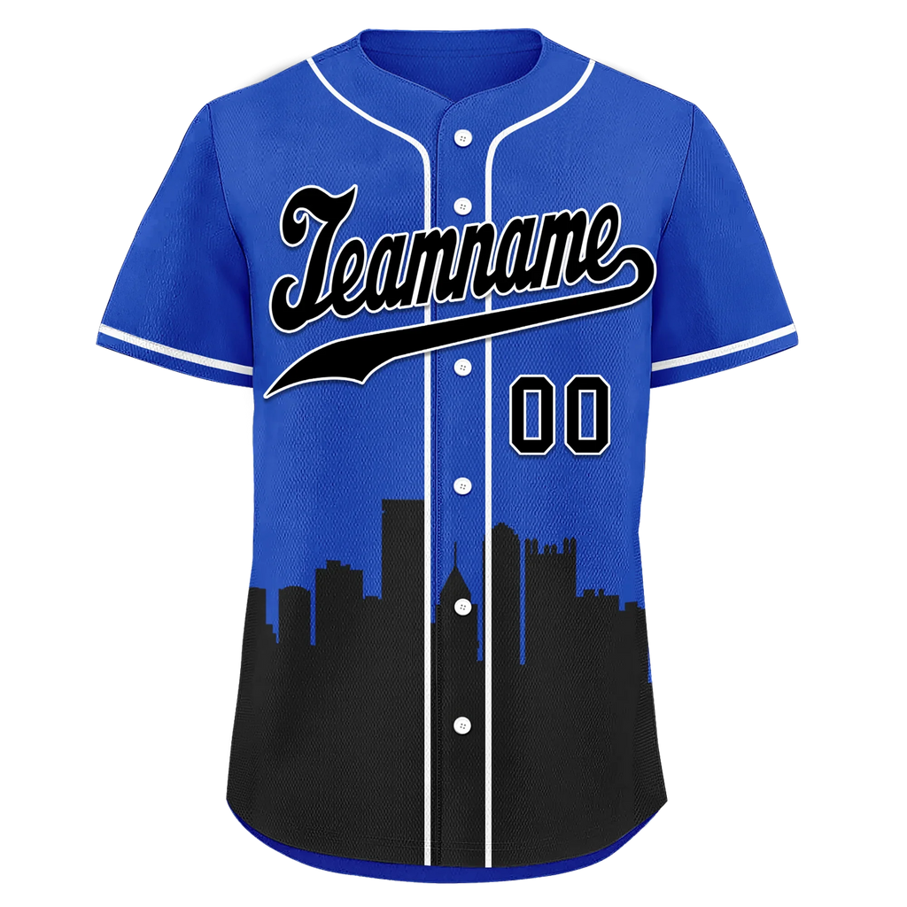 Custom Blue Black City Edition Personalized Authentic Baseball Jersey BSBJ01-D017138 - Coolcustomize