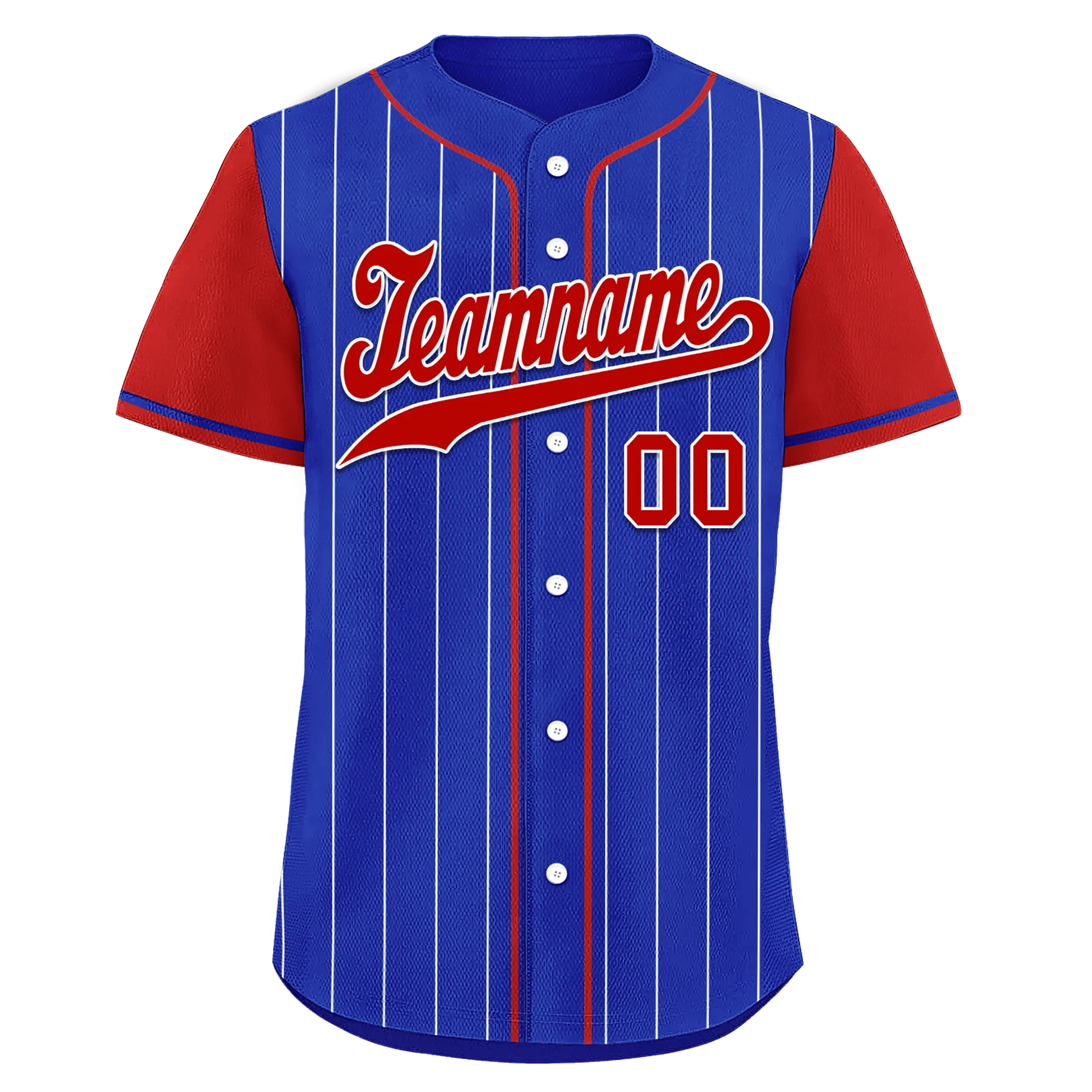 Custom Blue Red Stripe Fashion Personalized Authentic Baseball Jersey BSBJ01-D017215 - Coolcustomize