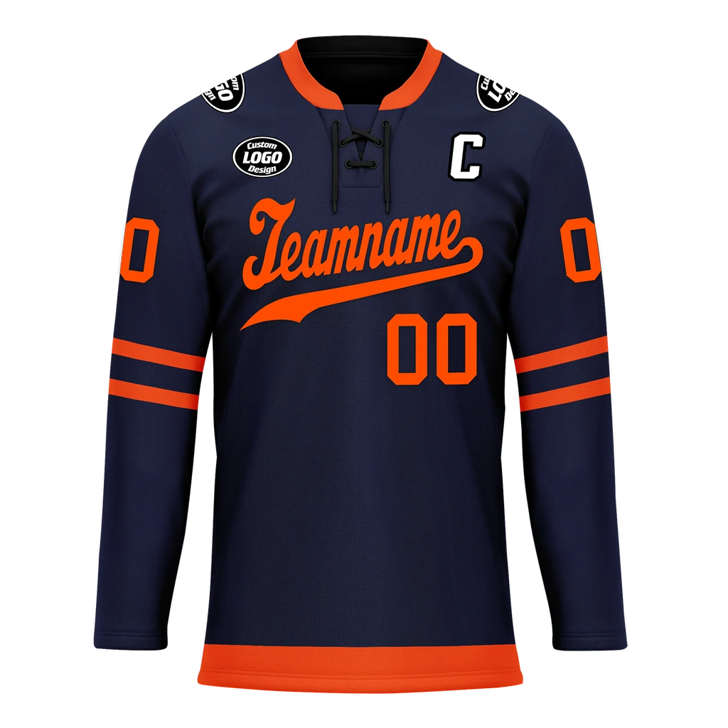Custom Blue Orange Personalized Hockey Jersey HCKJ01-D0a70c8 - Coolcustomize