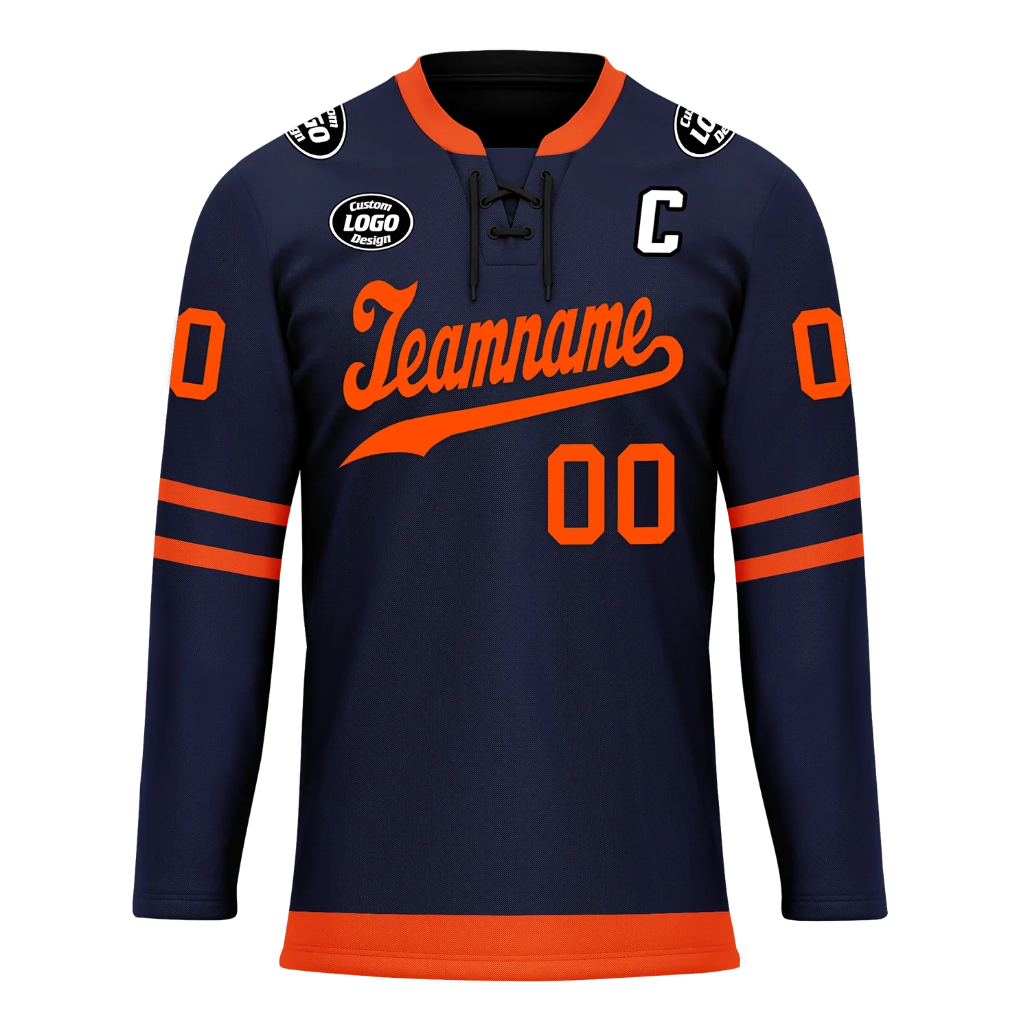 Custom Blue Orange Personalized Hockey Jersey HCKJ01-D0a70c8 - Coolcustomize