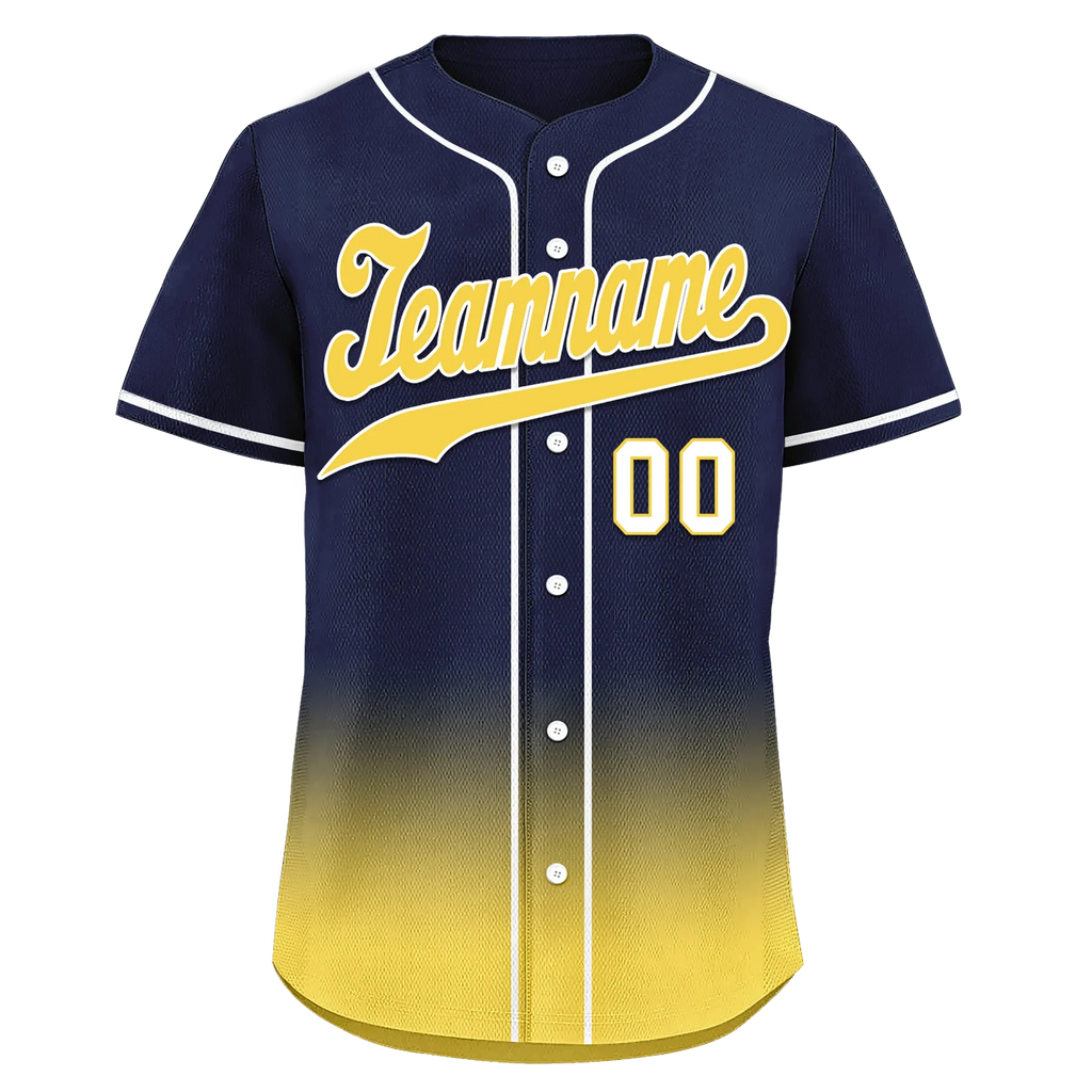 Custom Blue Yellow Fade Fashion Personalized Authentic Baseball Jersey BSBJ01-D0a70e9 - Coolcustomize
