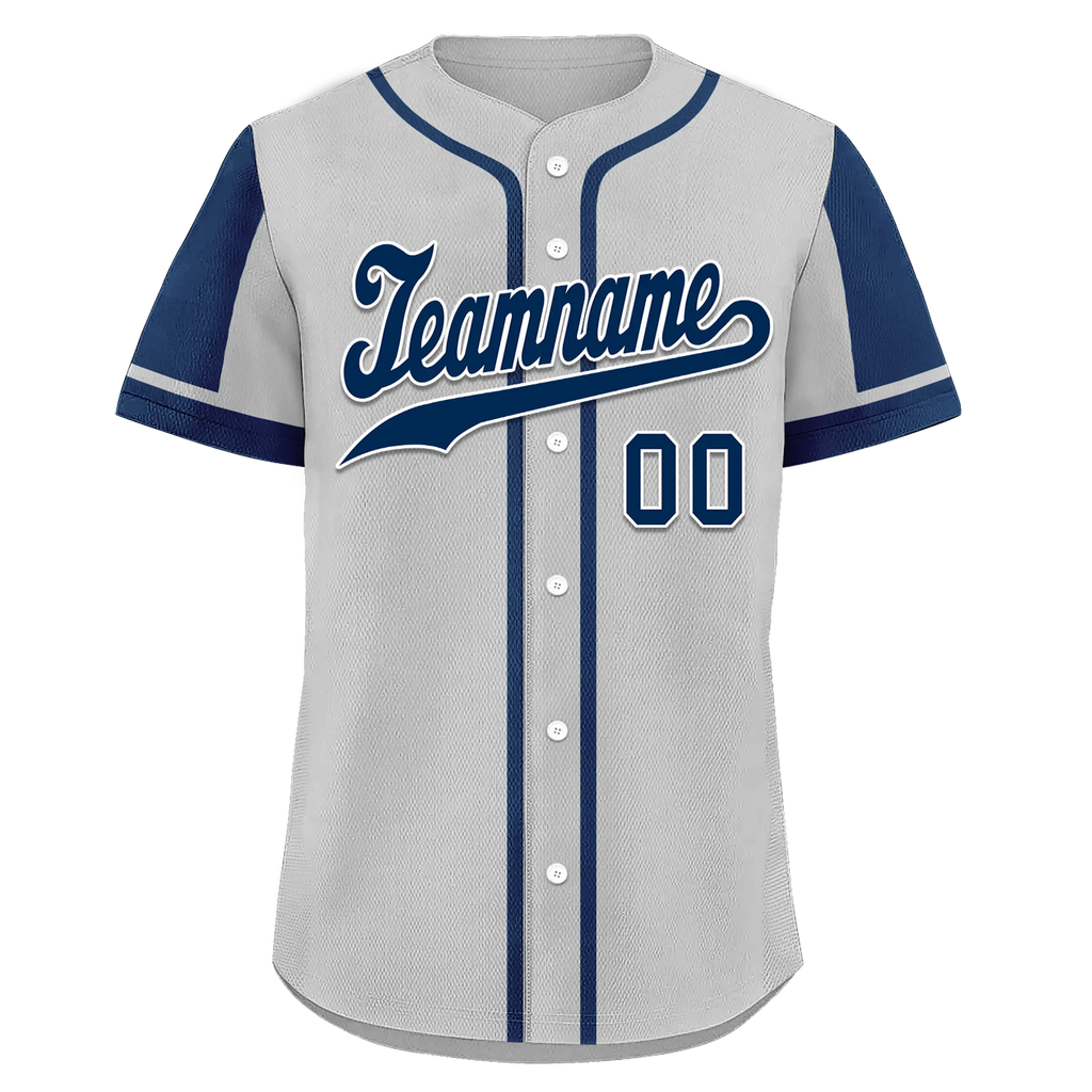 Custom Gray Blue Raglan Sleeves Personalized Authentic Baseball Jersey BSBJ01-D017178 - Coolcustomize