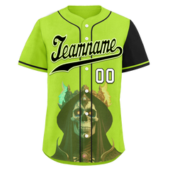 Custom Green Black Skull Fashion Personalized Authentic Baseball Jersey BSBJ01-D017153