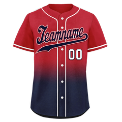 Custom Red Blue Fade Fashion Personalized Authentic Baseball Jersey BSBJ01-D0a70bc