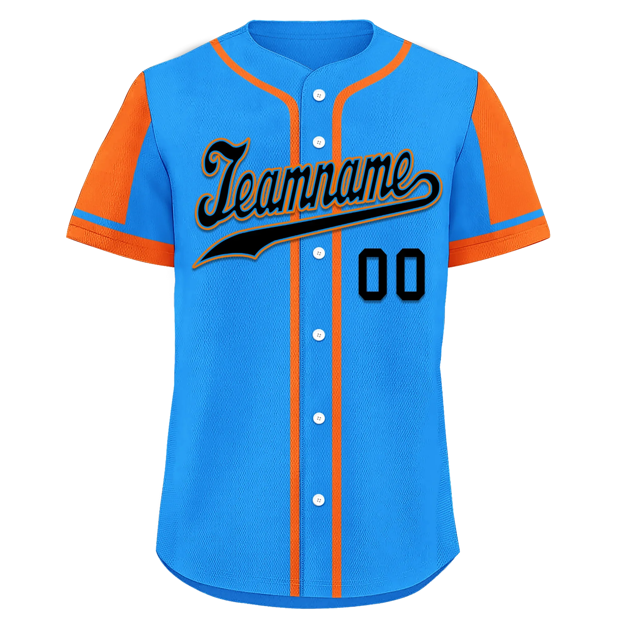 Custom Blue Orange Raglan Sleeves Personalized Authentic Baseball Jersey BSBJ01-D017210 - Coolcustomize