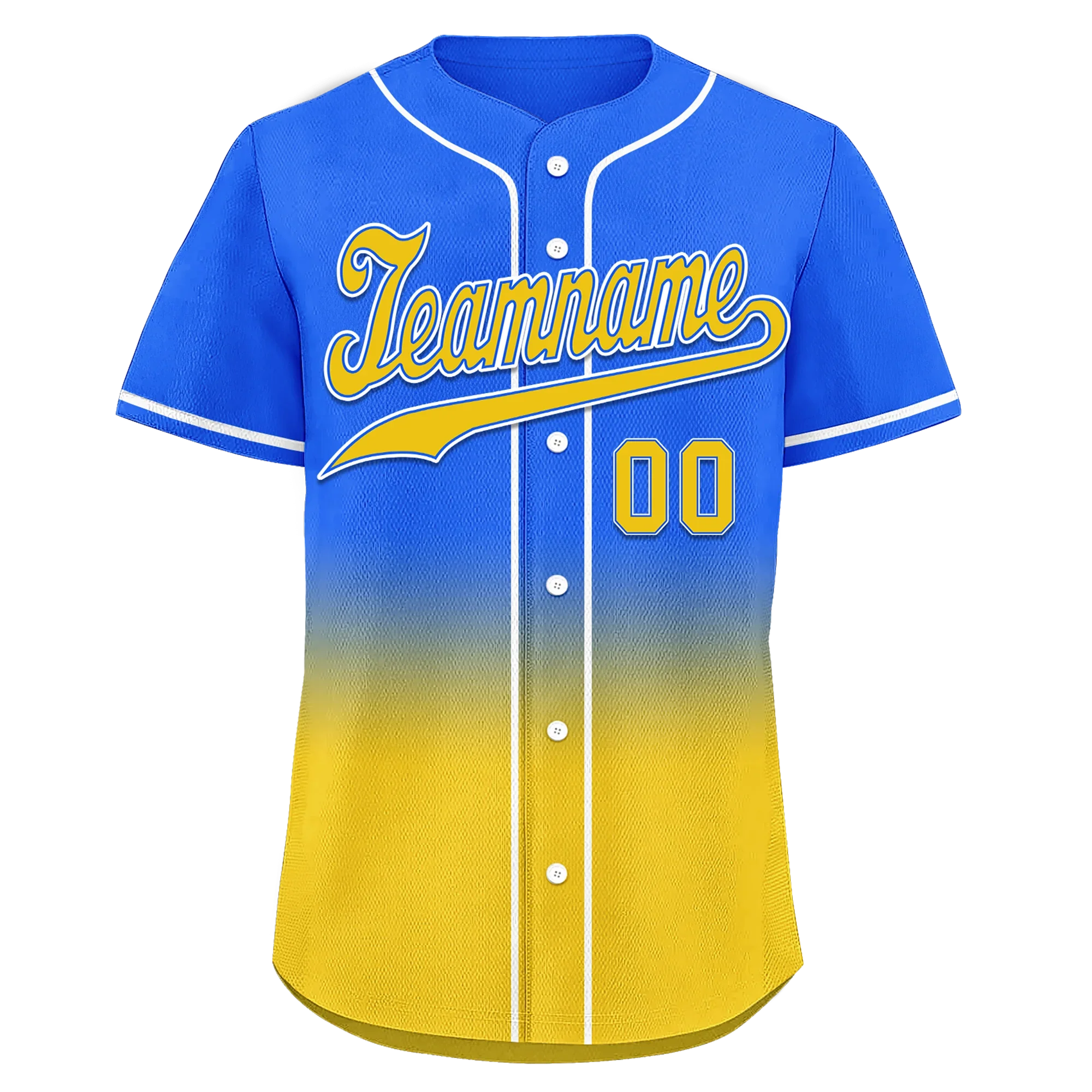 Custom Blue Yellow Fade Fashion Personalized Authentic Baseball Jersey BSBJ01-D0a70c0 - Coolcustomize