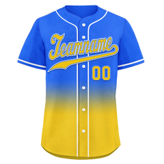 Custom Blue Yellow Fade Fashion Personalized Authentic Baseball Jersey BSBJ01-D0a70c0