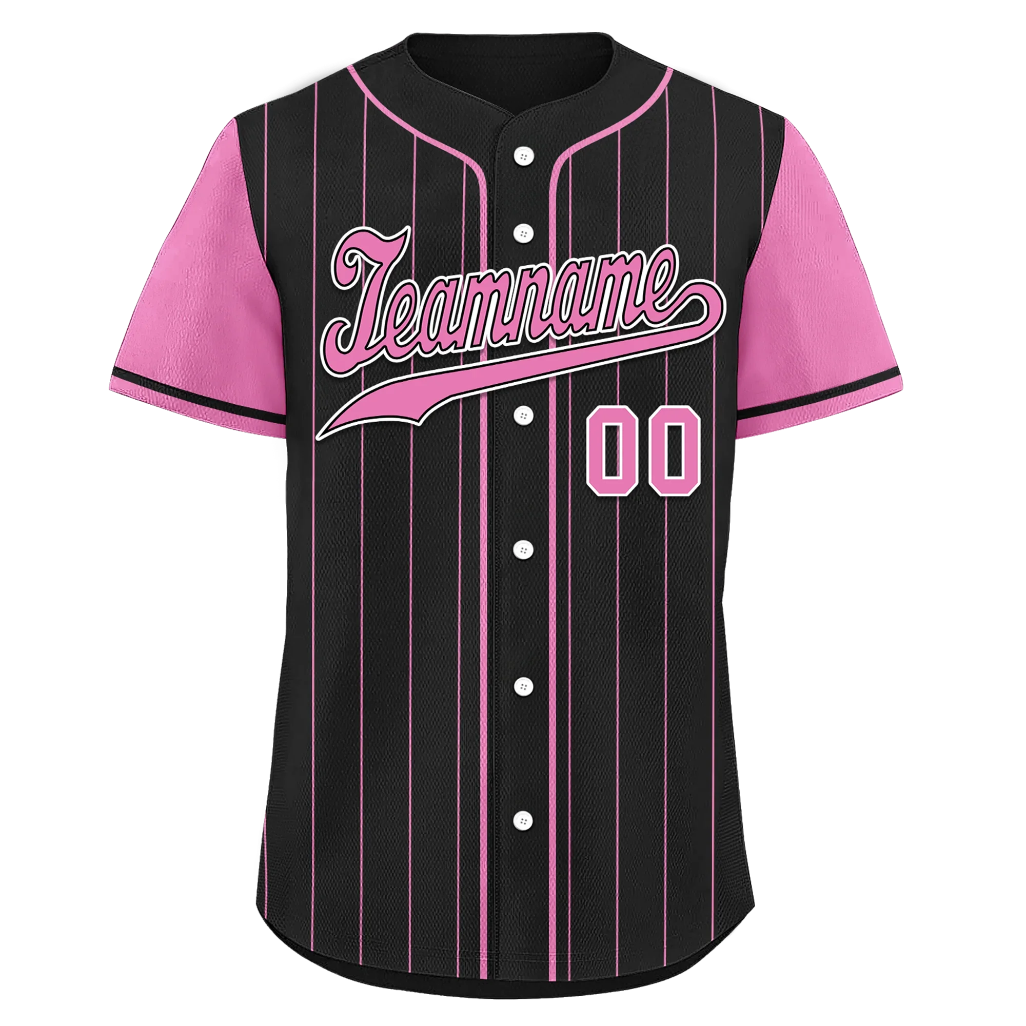 Custom Black Pink Stripe Fashion Personalized Authentic Baseball Jersey BSBJ01-D017226 - Coolcustomize